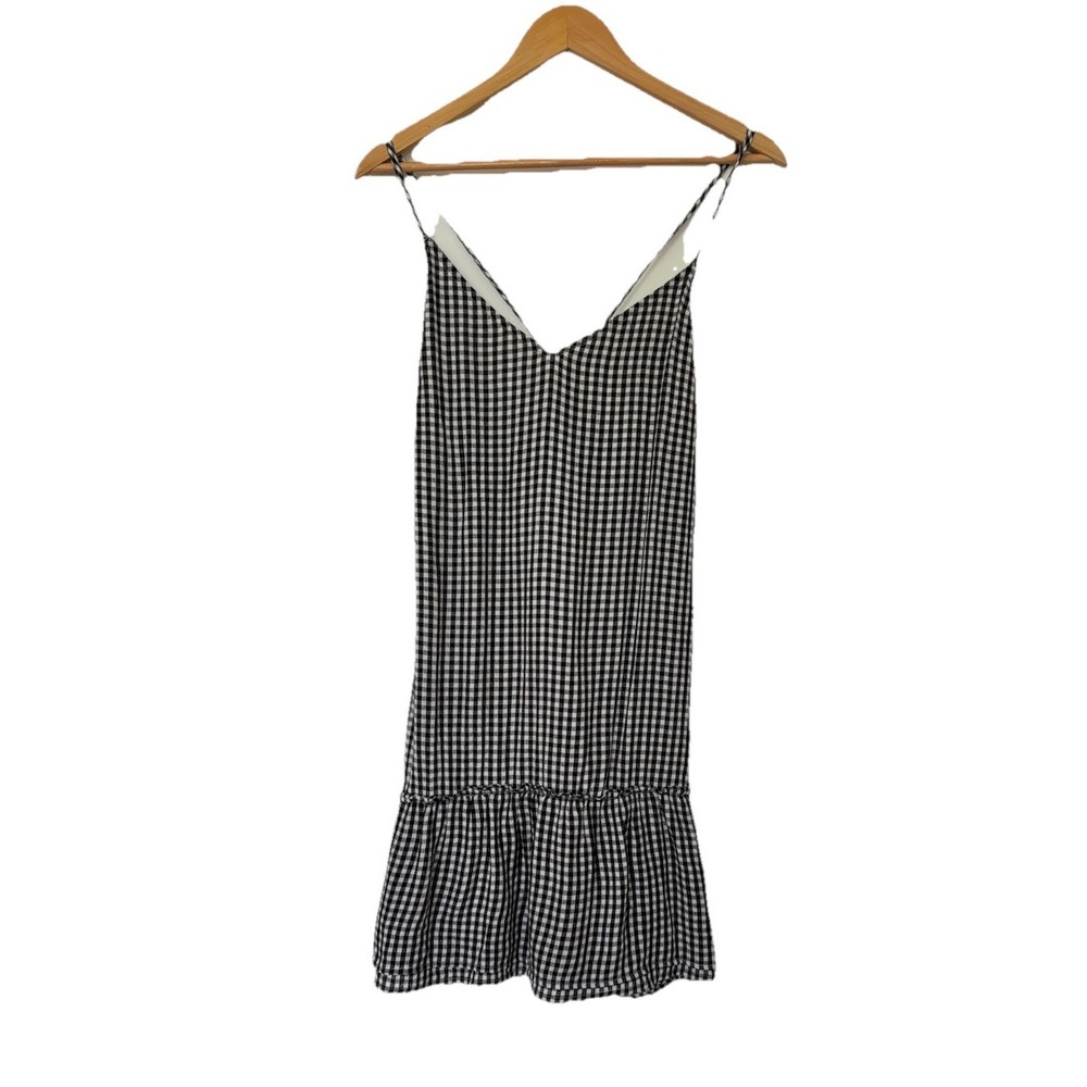 Hollister Gingham Tie Summer Dress Black & White Size Medium NWT Womens Halter